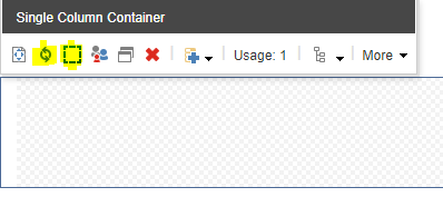 Single Column Container Toolbar