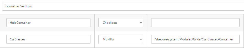 Parameters Template