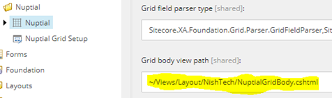 Nuptial Grid definition item