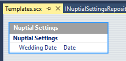 Nuptial Settings CodeGen