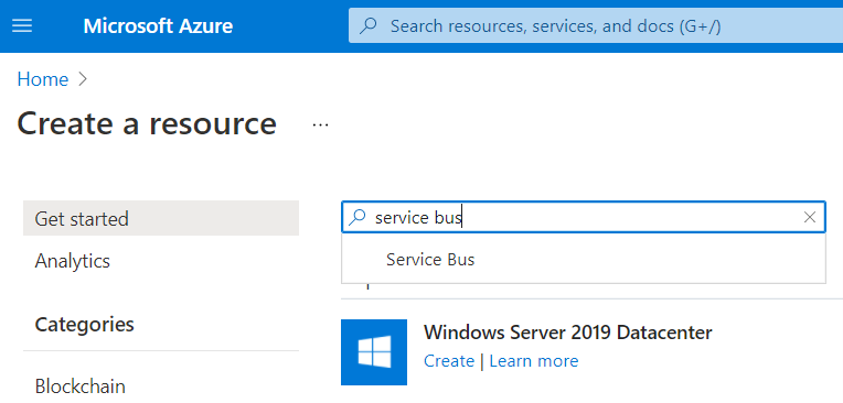 Sitecore CMP Connector - select Azure service bus