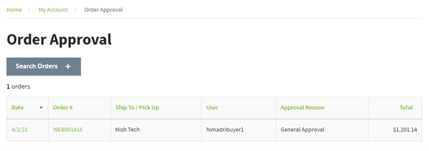 Optimizely B2B Commerce order approval
