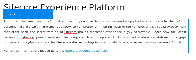 Sitecore Horizon - RTF editor