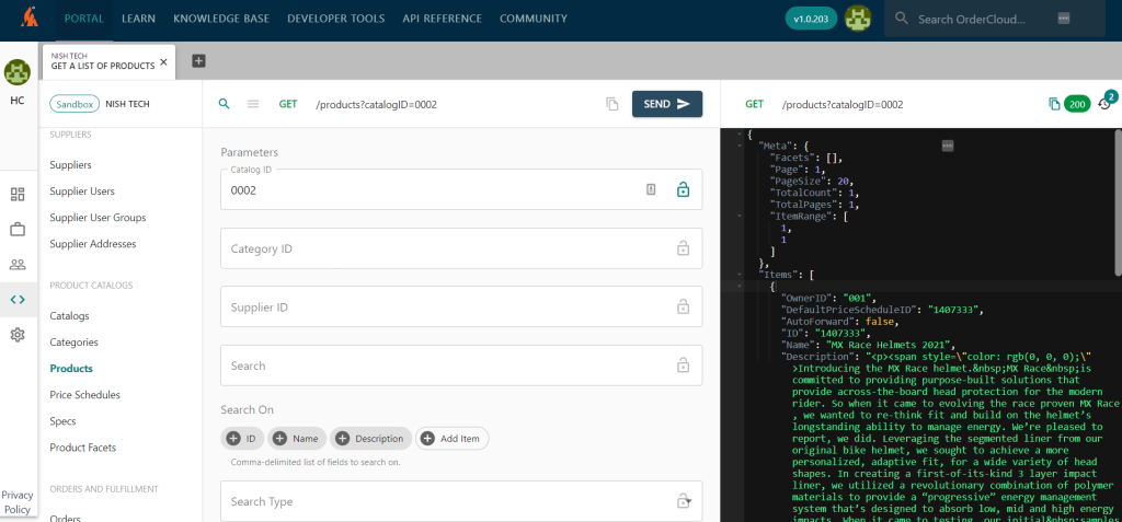 Sitecore OrderCloud API portal