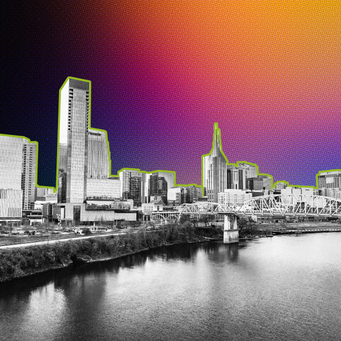 Collage landscape of Downtown Nashville