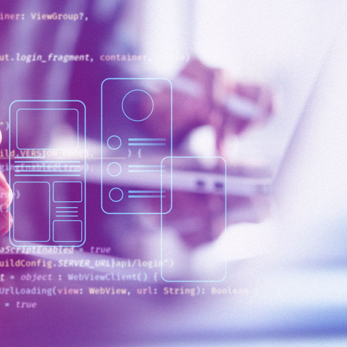 Developer's hands working on an Android App