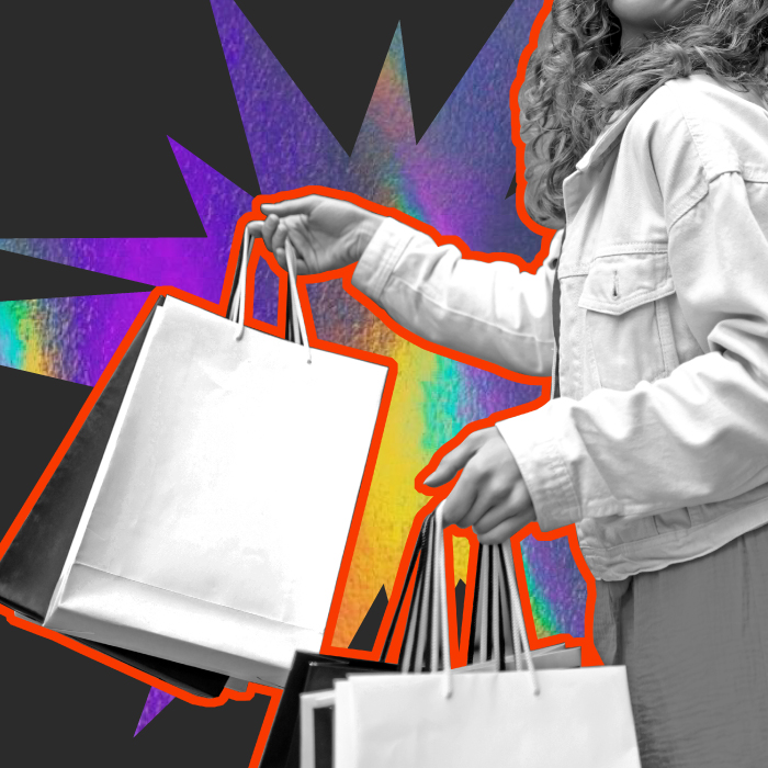 Woman holding a few shopping bags