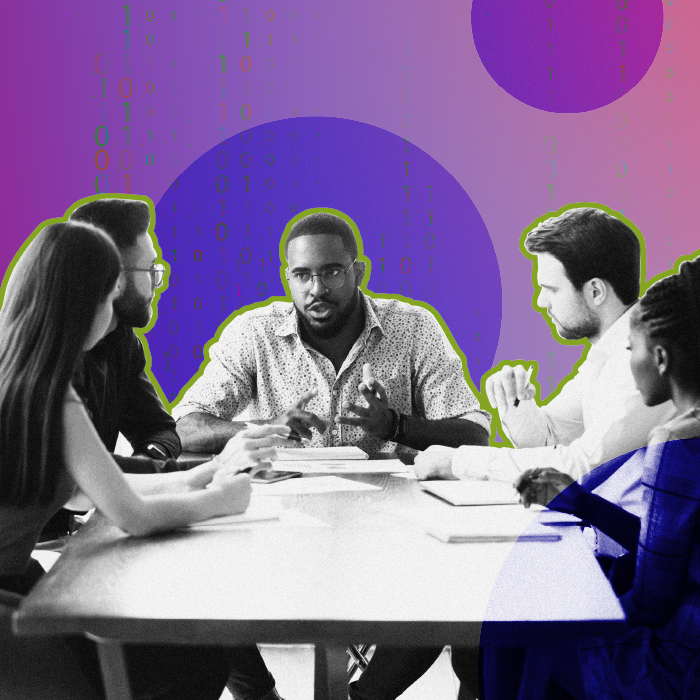 Marketing Team Discussing Sitecore XM Cloud at Desk