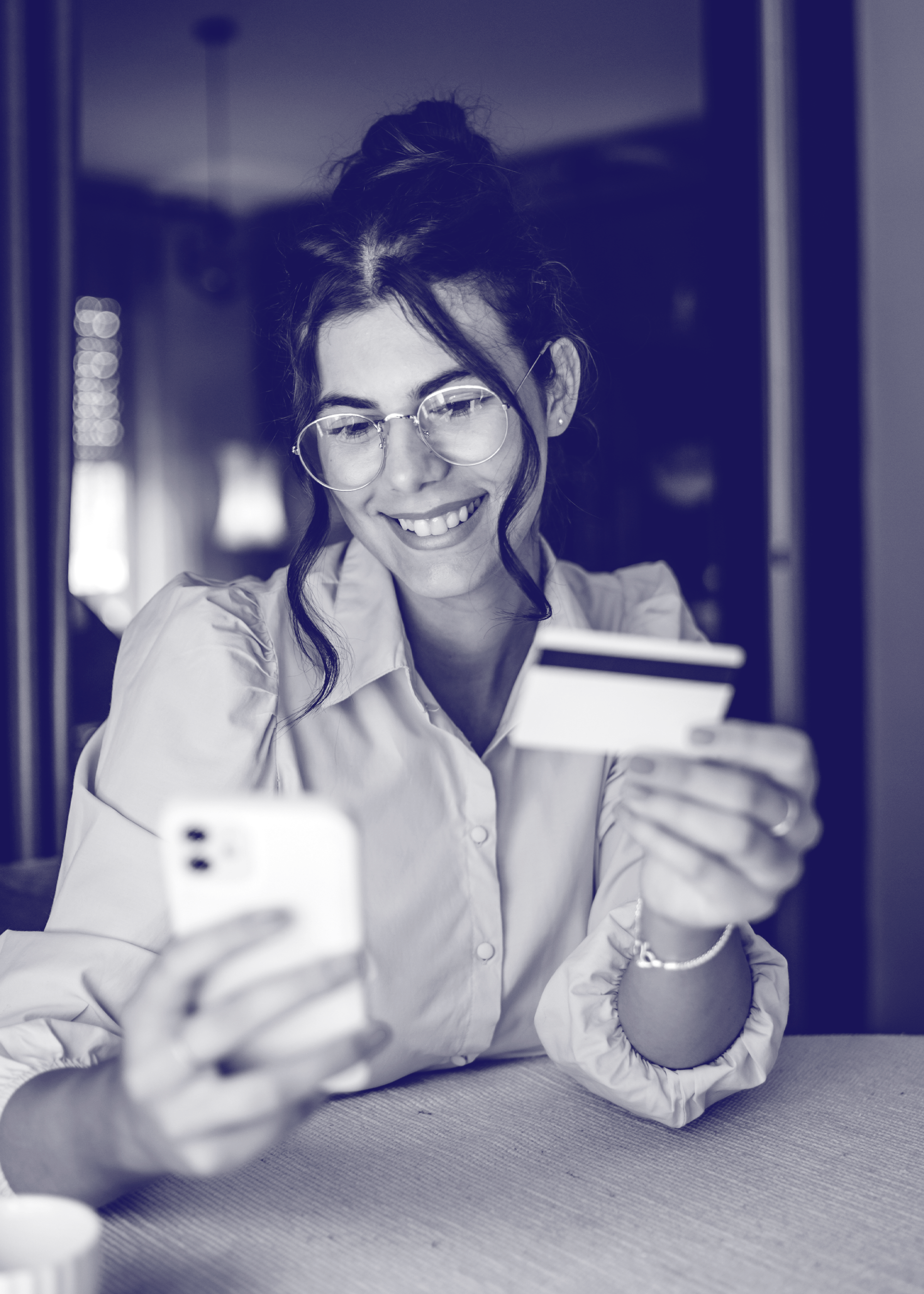Woman online shopping on a mobile device