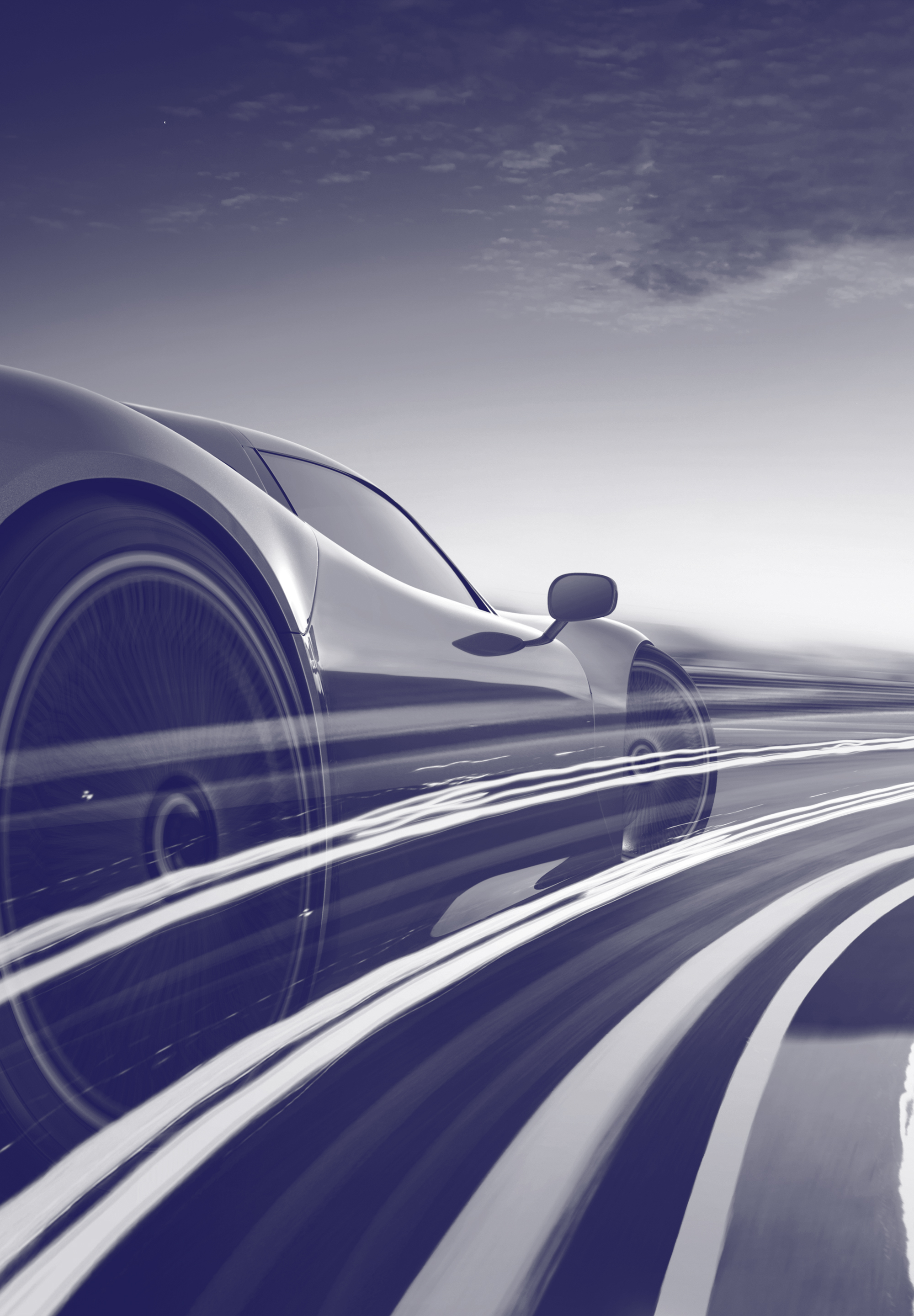 Close up of the side of a racecar zooming ahead with zoom lines