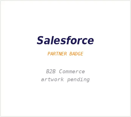 Salesforce B2B Commerce partner badge — artwork pending