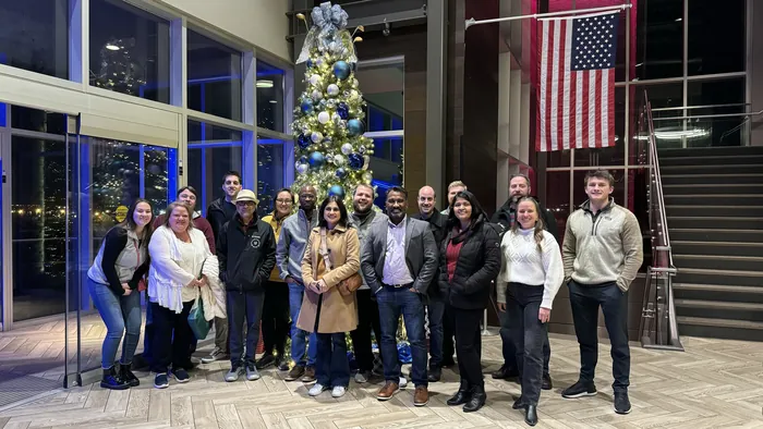The Nishtech team together at the 2023 holiday celebration.